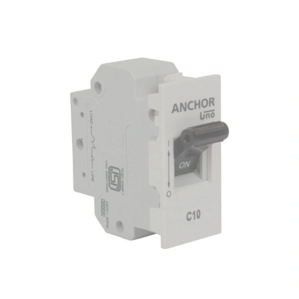 Anchor Roma Mini Modular 6 Ampere Single Pole MCB - 6A, White, 1 Year 